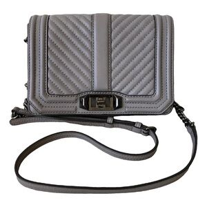 Rebecca Minkoff Small Chervon Chain Crossbody Bag Grey